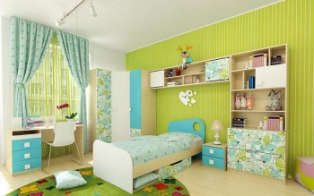 Детская комната Твит (Белый/Зеленый/корпус Клен) в Сосновке - sosnovka.mebel54.com | фото
