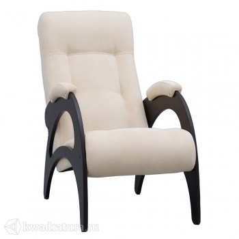 Кресло для отдыха Неаполь Модель 9 без лозы (Венге-эмаль/Ткань Ваниль Verona Vanilla) в Сосновке - sosnovka.mebel54.com | фото