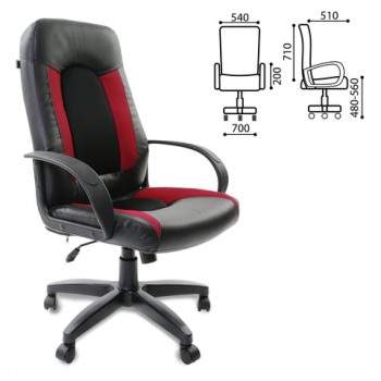 Кресло офисное BRABIX Strike EX-525 (черно-красный) в Сосновке - sosnovka.mebel54.com | фото