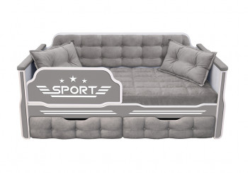 Кровать 170 серии Спорт 2 ящика 45 Серый (подушки) в Сосновке - sosnovka.mebel54.com | фото