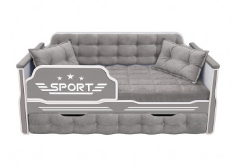 Кровать 180 серии Спорт 1 ящик 45 Серый (подушки) в Сосновке - sosnovka.mebel54.com | фото