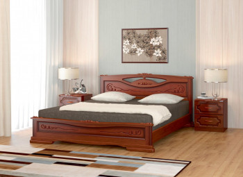 Кровать Карина-7 из массива сосны 1400*2000 Орех в Сосновке - sosnovka.mebel54.com | фото