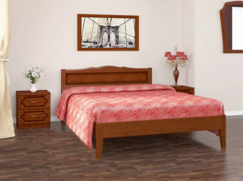 Кровать Карина-7 из массива сосны 1600*2000 Орех в Сосновке - sosnovka.mebel54.com | фото