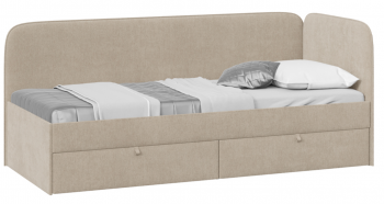 Кровать «Молли» с мягкой обивкой (900) тип 1 (Микровелюр Scandi Cream 03) в Сосновке - sosnovka.mebel54.com | фото