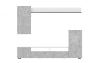 Мебель для гостиной МГС 4 (Белый/Цемент светлый) в Сосновке - sosnovka.mebel54.com | фото