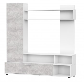 Мебель для гостиной "МГС 9" Белый / Цемент светлый в Сосновке - sosnovka.mebel54.com | фото