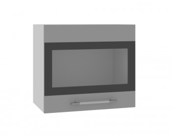 Ройс ВПГСФ 500 Шкаф верхний горизонтальный со стеклом с фотопечатью высокий (Графит софт/корпус Серый) в Сосновке - sosnovka.mebel54.com | фото