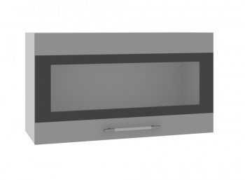 Ройс ВПГСФ 800 Шкаф верхний горизонтальный со стеклом с фотопечатью высокий (Графит софт/корпус Серый) в Сосновке - sosnovka.mebel54.com | фото