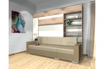 Шкаф-кровать с диваном Каролина в Сосновке - sosnovka.mebel54.com | фото